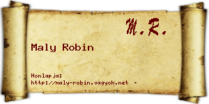 Maly Robin névjegykártya